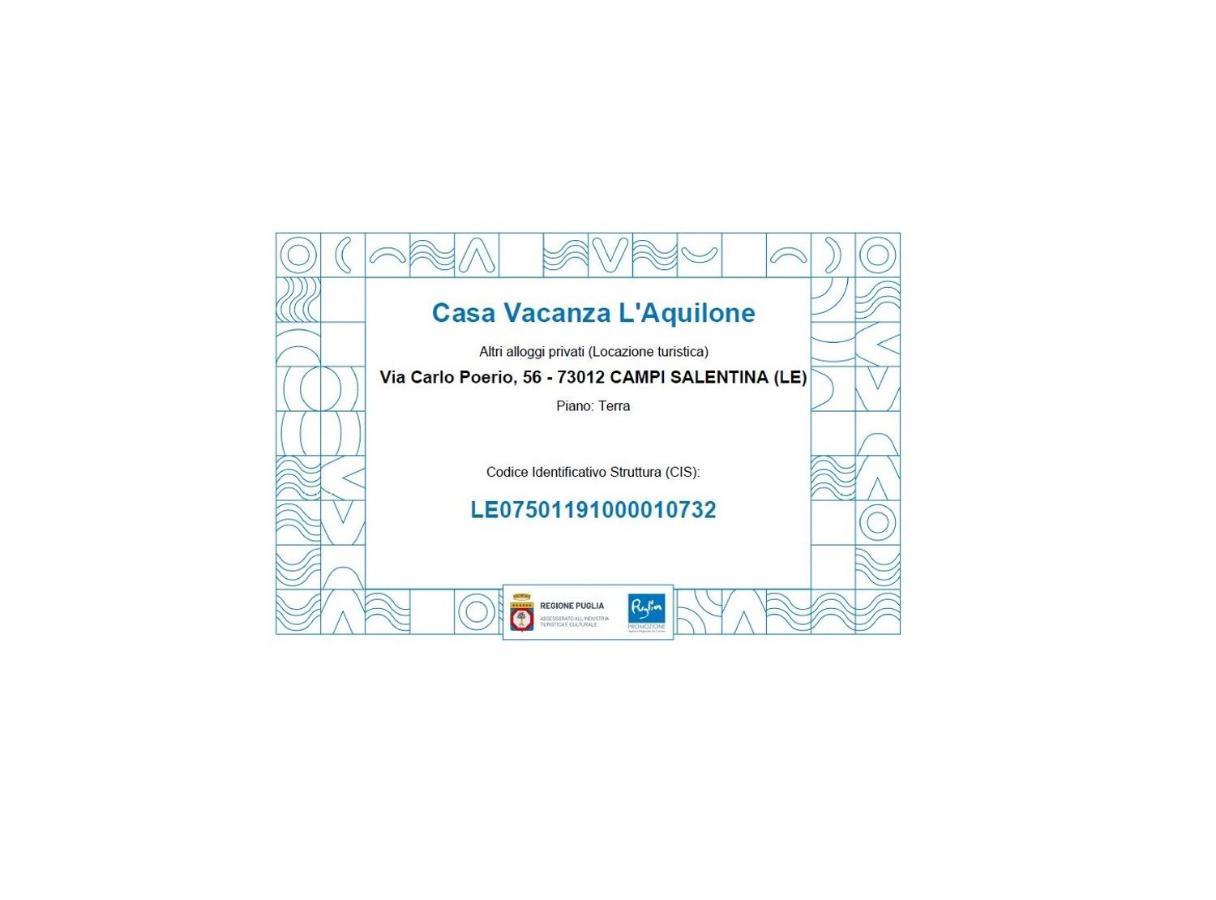 Casa Vacanza L'Aquilone 坎皮萨伦蒂纳 外观 照片